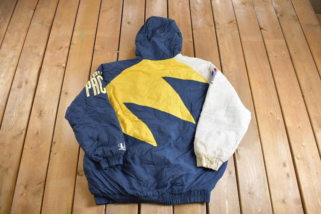 Vintage 1990s Indiana Pacers NBA Logo Athletic Shark Tooth Jacket