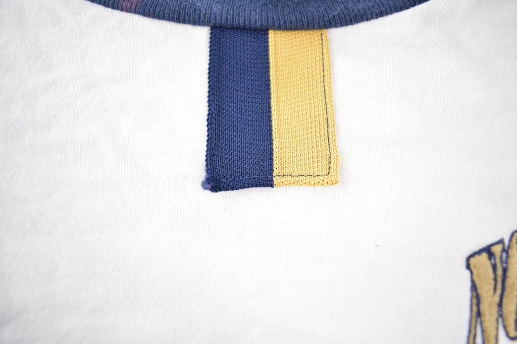 Vintage 1990s Notre Dame Fighting Irish Embroidered Collegiate Long T-Shirt Made In USA Size M