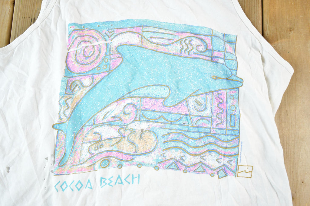 Vintage 1990s Cocoa Beach Dolphins Souvenir Tank Top Mens M
