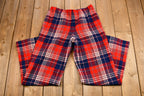 Vintage 1960s Distressed Pendleton Wool Plaid Flare Pants