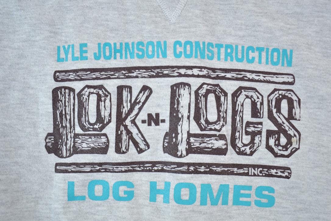 Vintage 1990s Lyle Johnson Construction Lok N Logs Souvenir Crewneck Sweatshirt