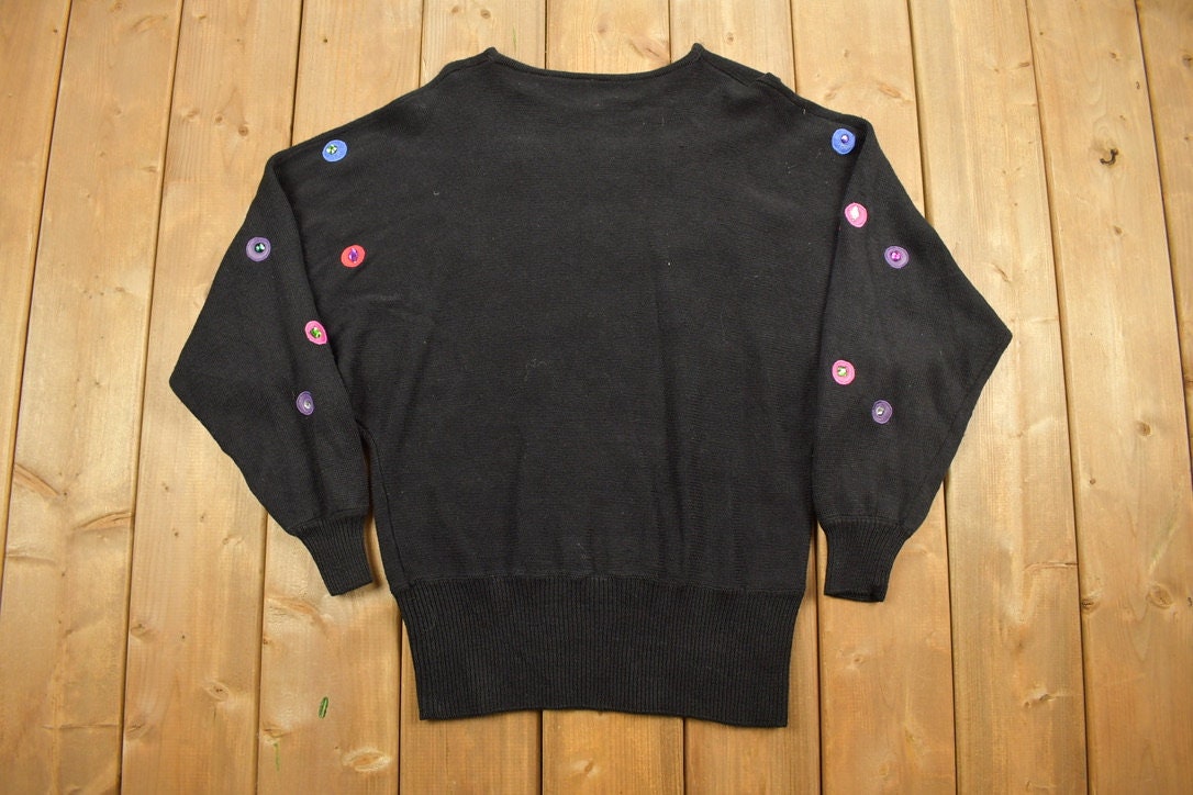 Vintage 1980s Cedars Beaded Knit Sweater