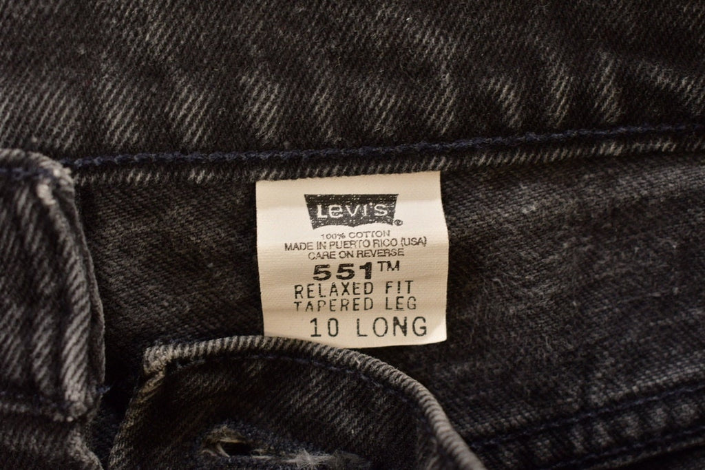 Vintage 1990s Levi's 551 Black Jeans Size 29 x 31.5