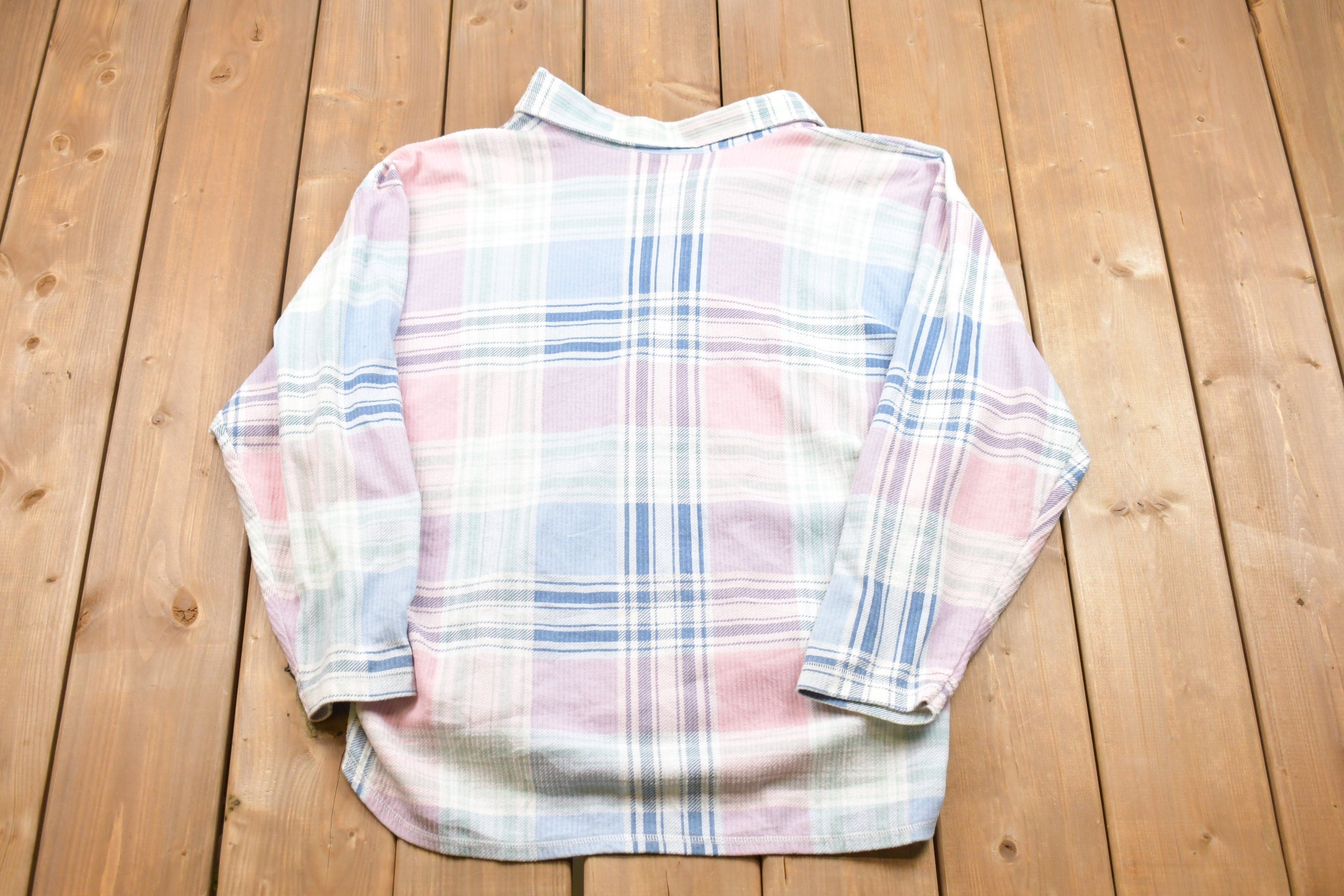 Vintage 1990s Pink Plaid Button Up Shirt
