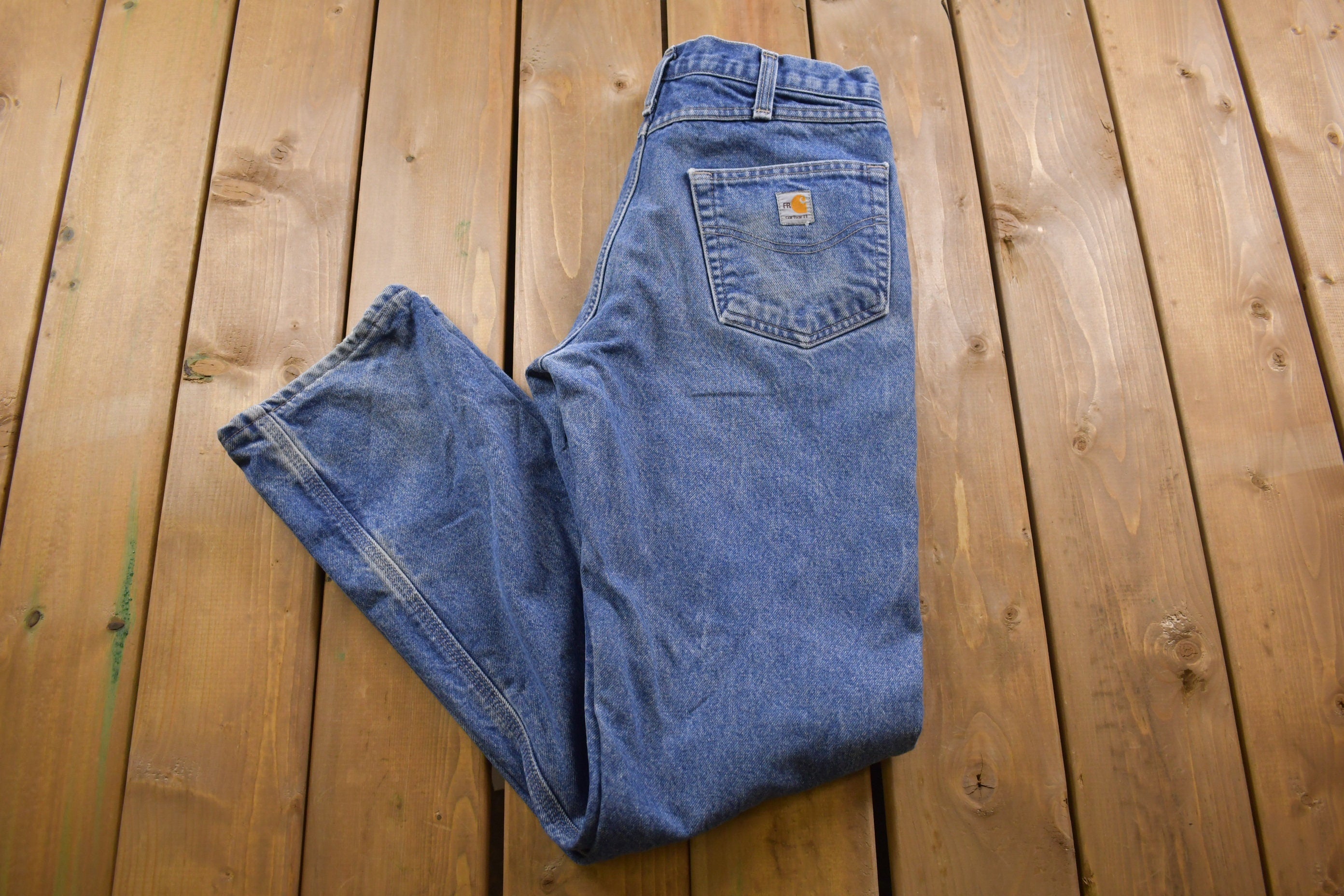 Vintage 1990s Carhartt Fire Resistant Work Pants Jeans Size 32 x 34