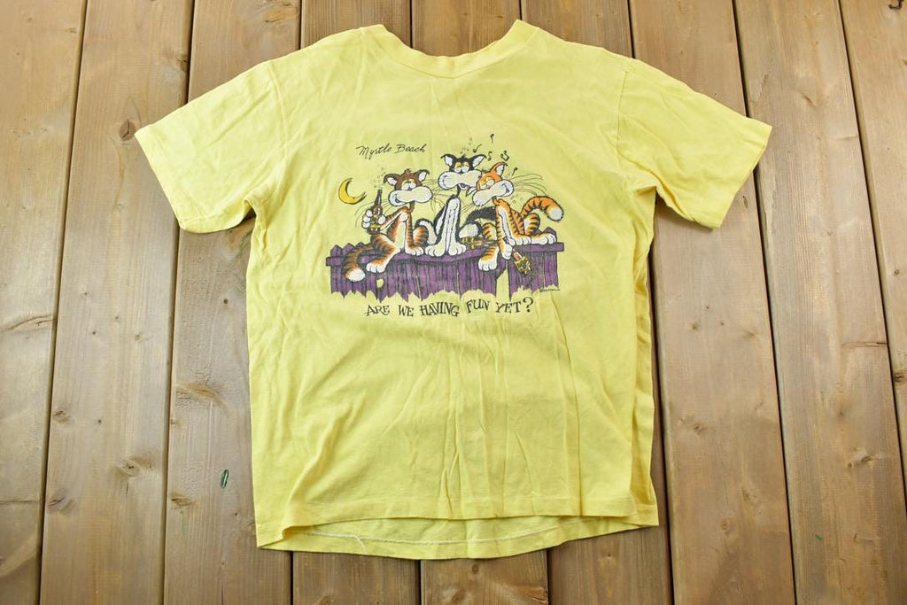 Vintage 1990s Myrtle Beach Alley Cats Souvenir T-Shirt / Vintage Streetwear / Vacation Tee / Travel T Shirt