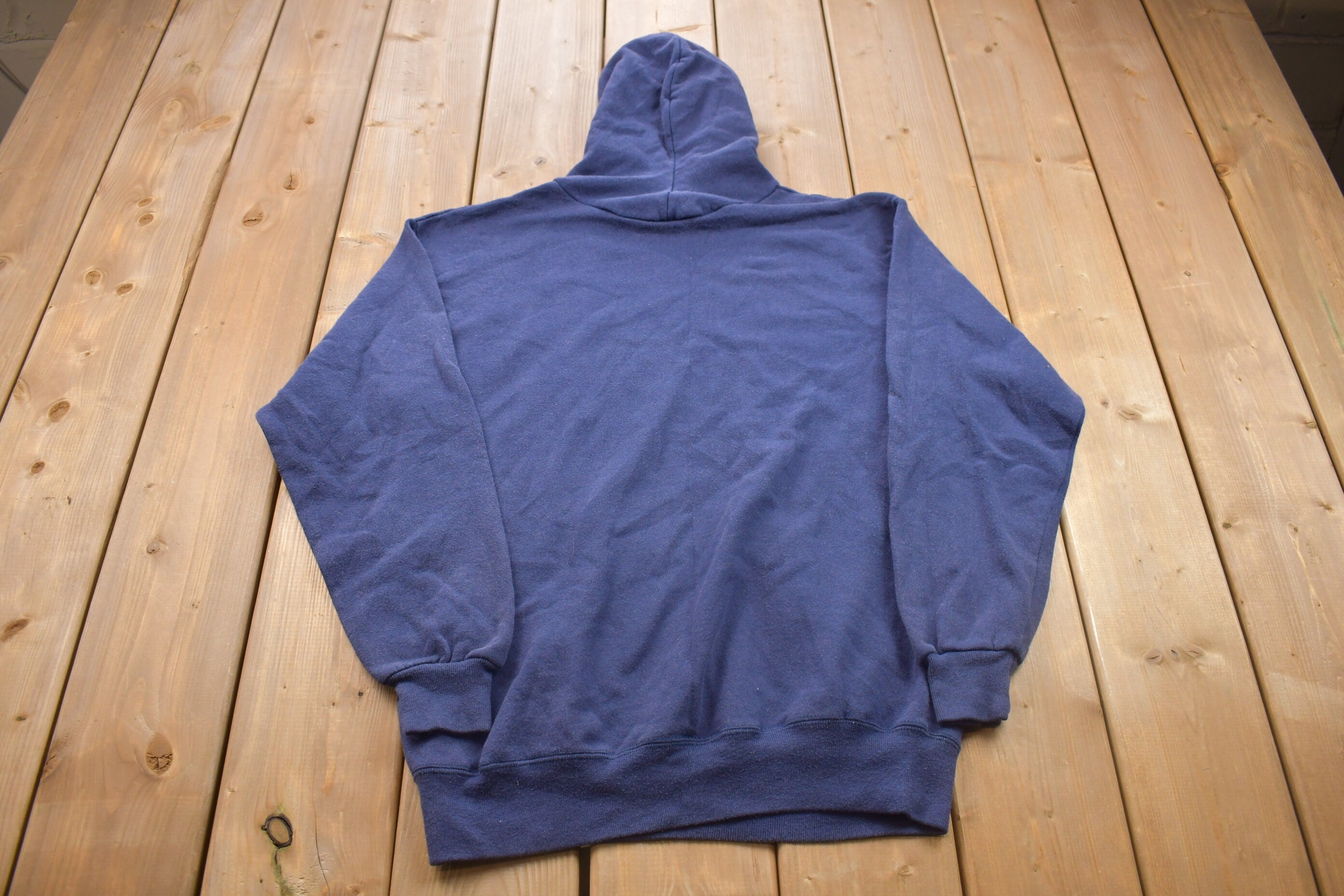 Vintage 1990s Jerzees River Valley Graphic Hoodie  Made in USA  90s Hoodie  Vintage Sweater  Color Block