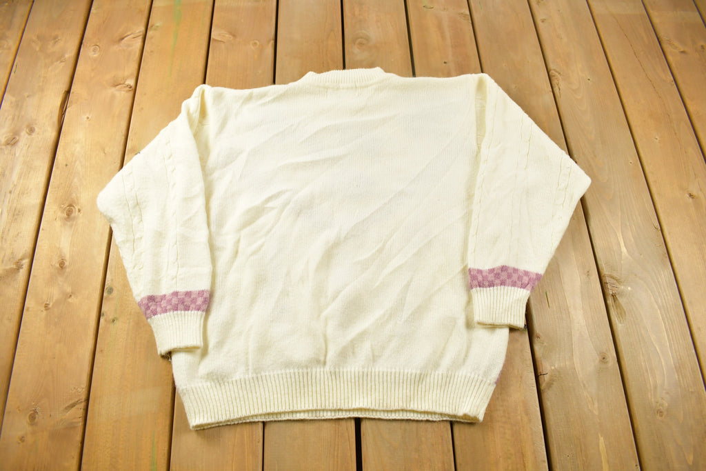 Vintage Alfred Dunner Knitted Floral Mock Neck Sweater
