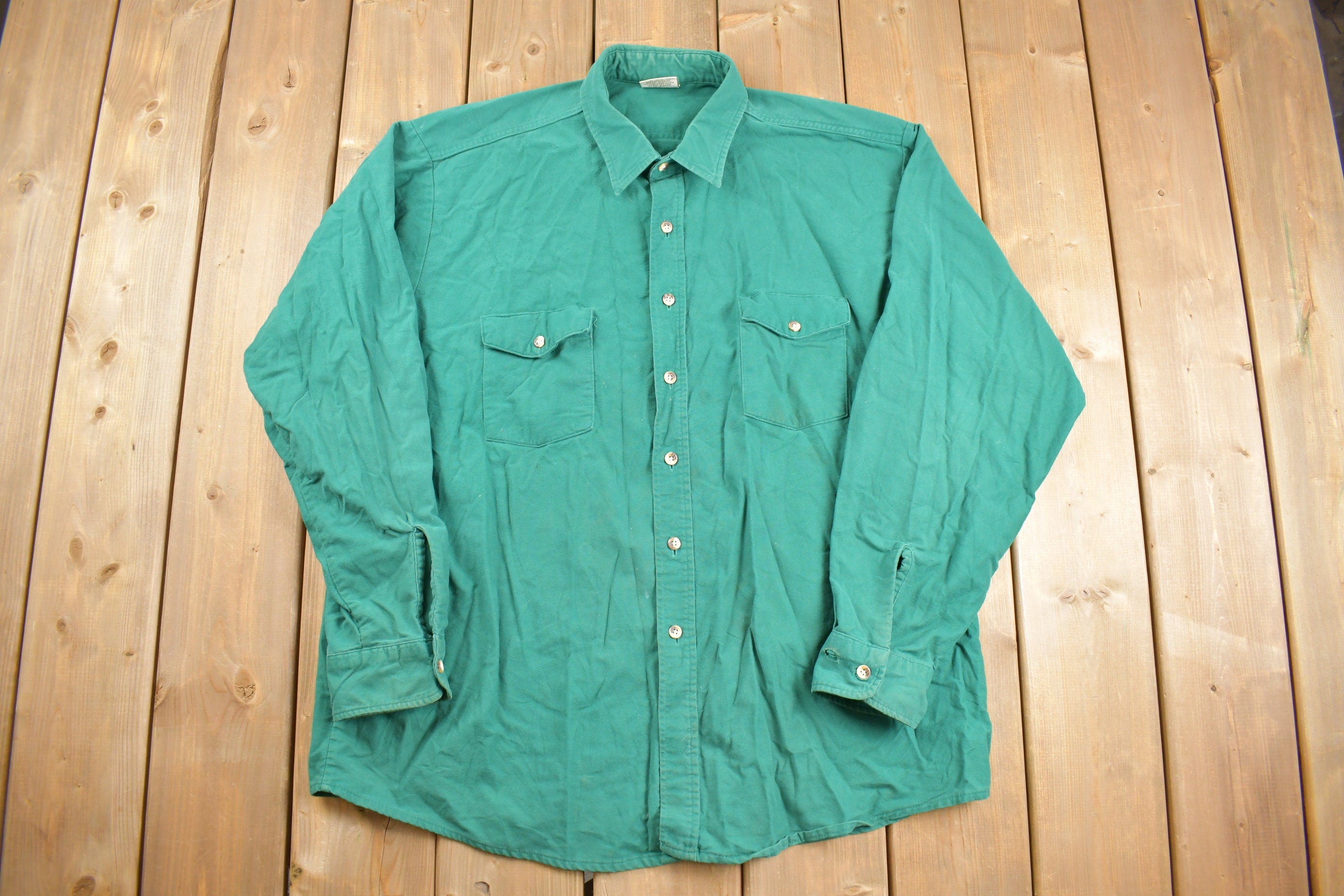 Vintage 1990s Five Brother Blank Button Up Shirt