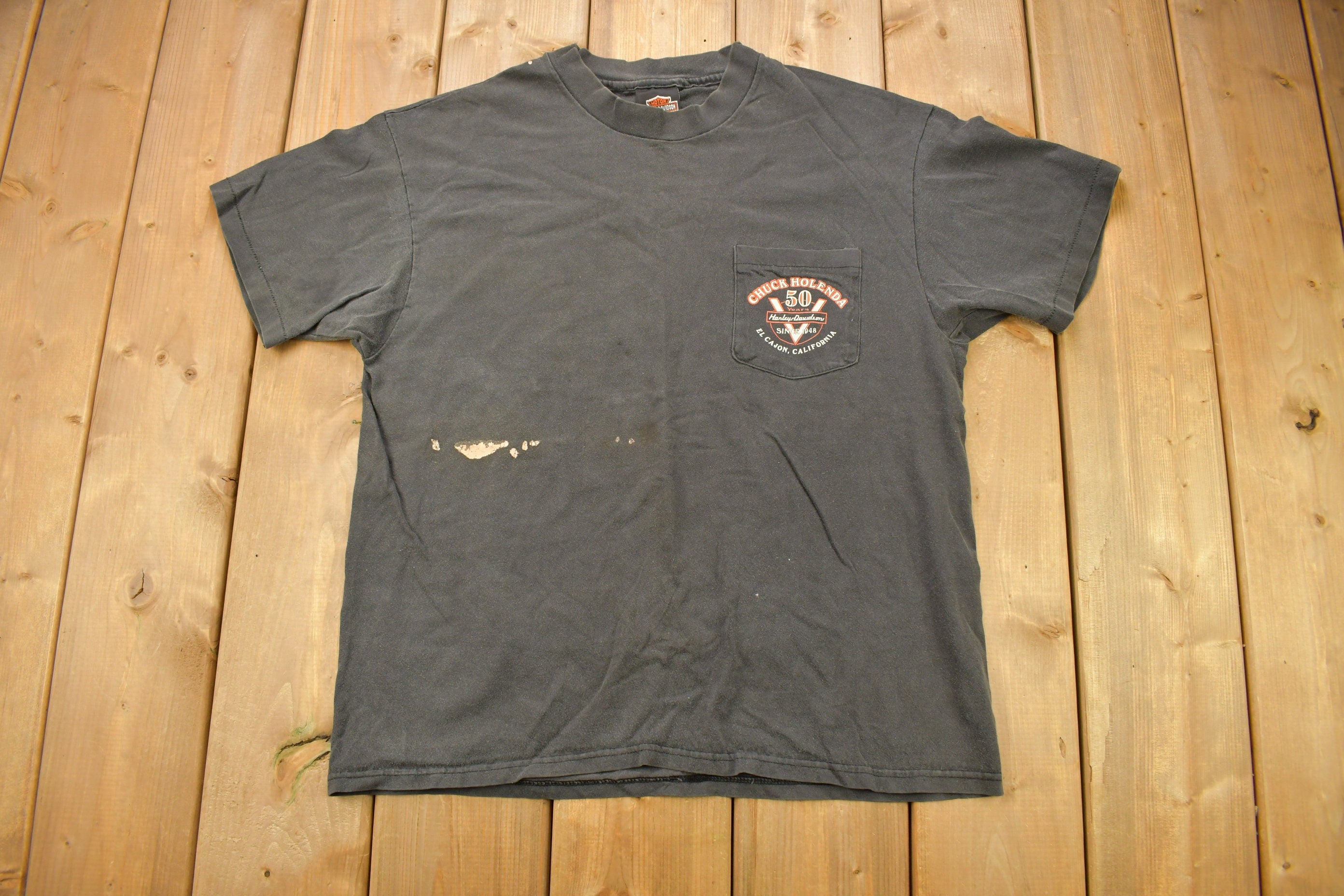 Vintage 1998 Chuck Holenda Harley Davidson El Cajon T-Shirt