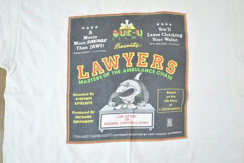 Vintage 90s Shark Lawyers T-Shirt - Made In USA Mens L