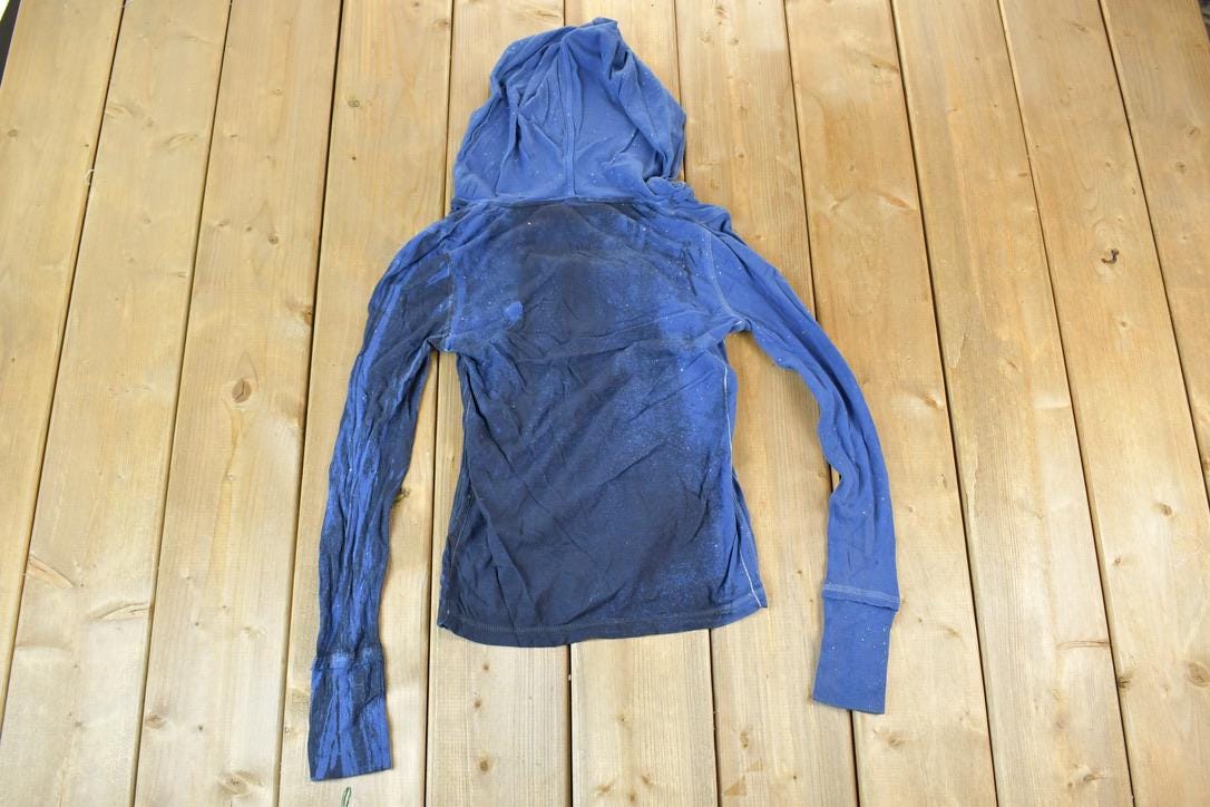 Women Vintage Vigoss Y2K Hooded Ribbed T-Shirt / Vigoss Grunge Skull Print / Contrast Stitch / Internet Famous Clothing / Over Dyed