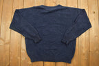 Vintage 1990s Barrel Knit Crewneck Sweater /