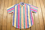 Vintage 1990s Tommy Hilfiger Striped Short Sleeve Button Up Shirt