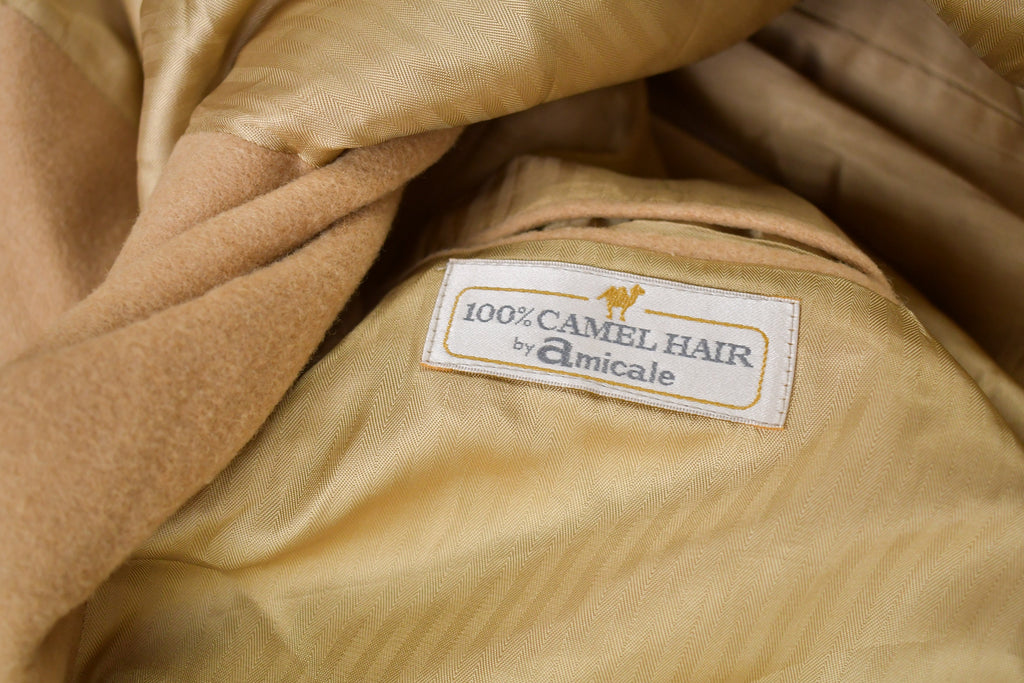 Vintage 1980s Amicale 100% Camel Hair Wool Overcoat