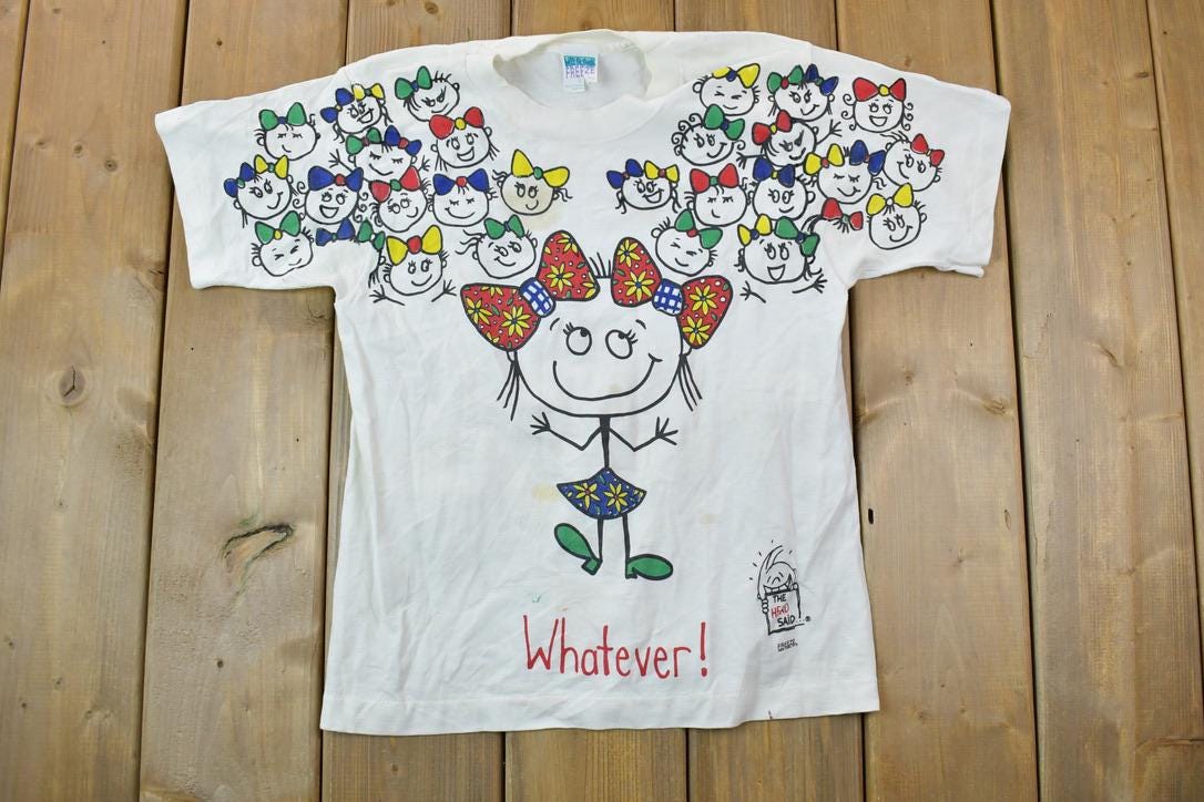 Vintage 1990s The Head Said Whatever Graphic T-Shirt
