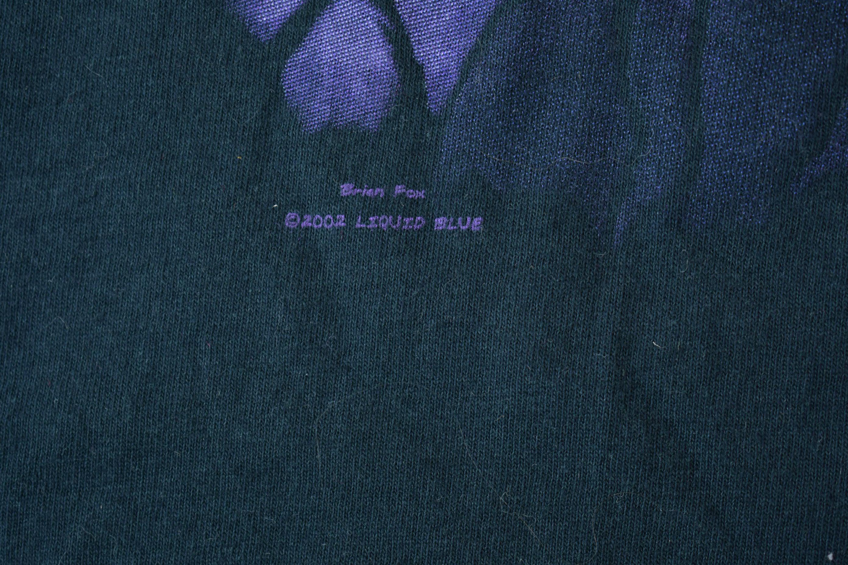Vintage 2003 Deadstock Liquid Blue Dragon Wizard Graphic T-Shirt