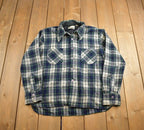 Vintage 1980s Blank Plaid Blank Button Up Shirt Made In USA