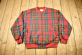 Vintage 1990s Afdolfo Wool Plaid Zip Up Sweatshirt