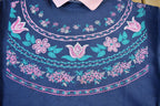Vintage 1990s Hanes Floral Collared Sweater Women's XL