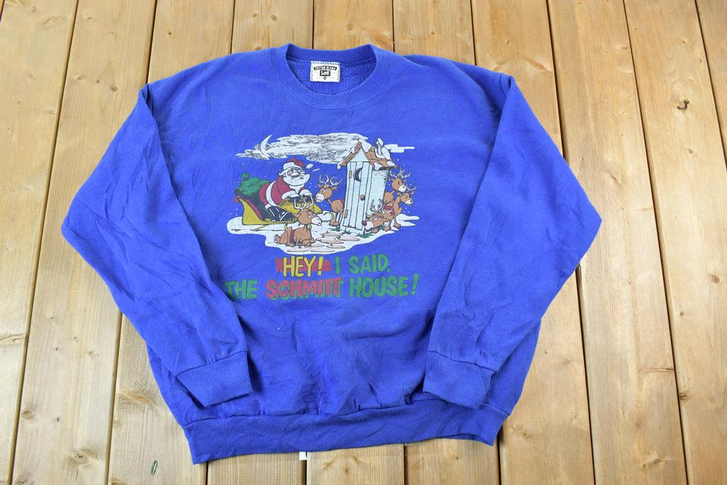 Vintage 1990s Funny Santa Cartoon Crewneck Sweater