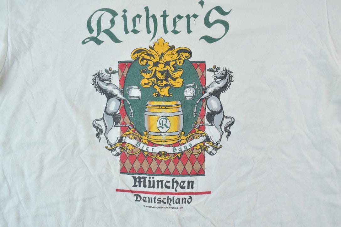 Vintage 1980s Richters Munchen Deutschland Single Stitch Graphic Print T-Shirt