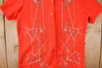 True Vintage 1960s Abstract Short Sleeve Button Up Shirt Made In USA
