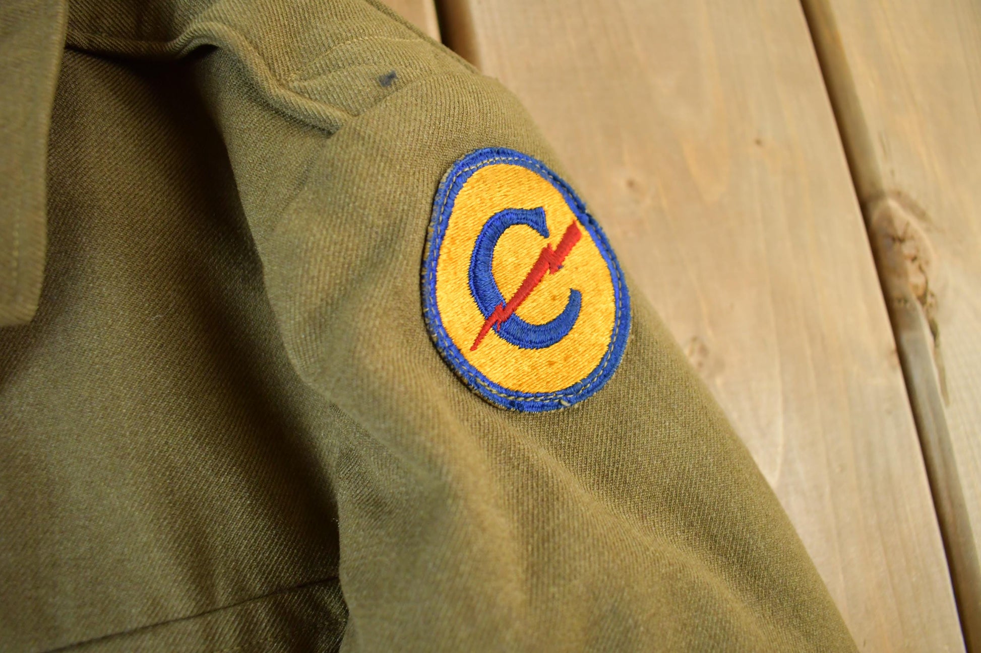 Vintage 1940s WW2 Ike Constabulary Wool Button Up Jacket Men's S