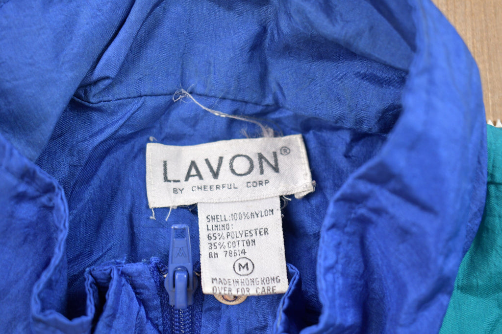 Vintage 1990s Lavon Graphic Abstract Pattern Windbreaker Jacket
