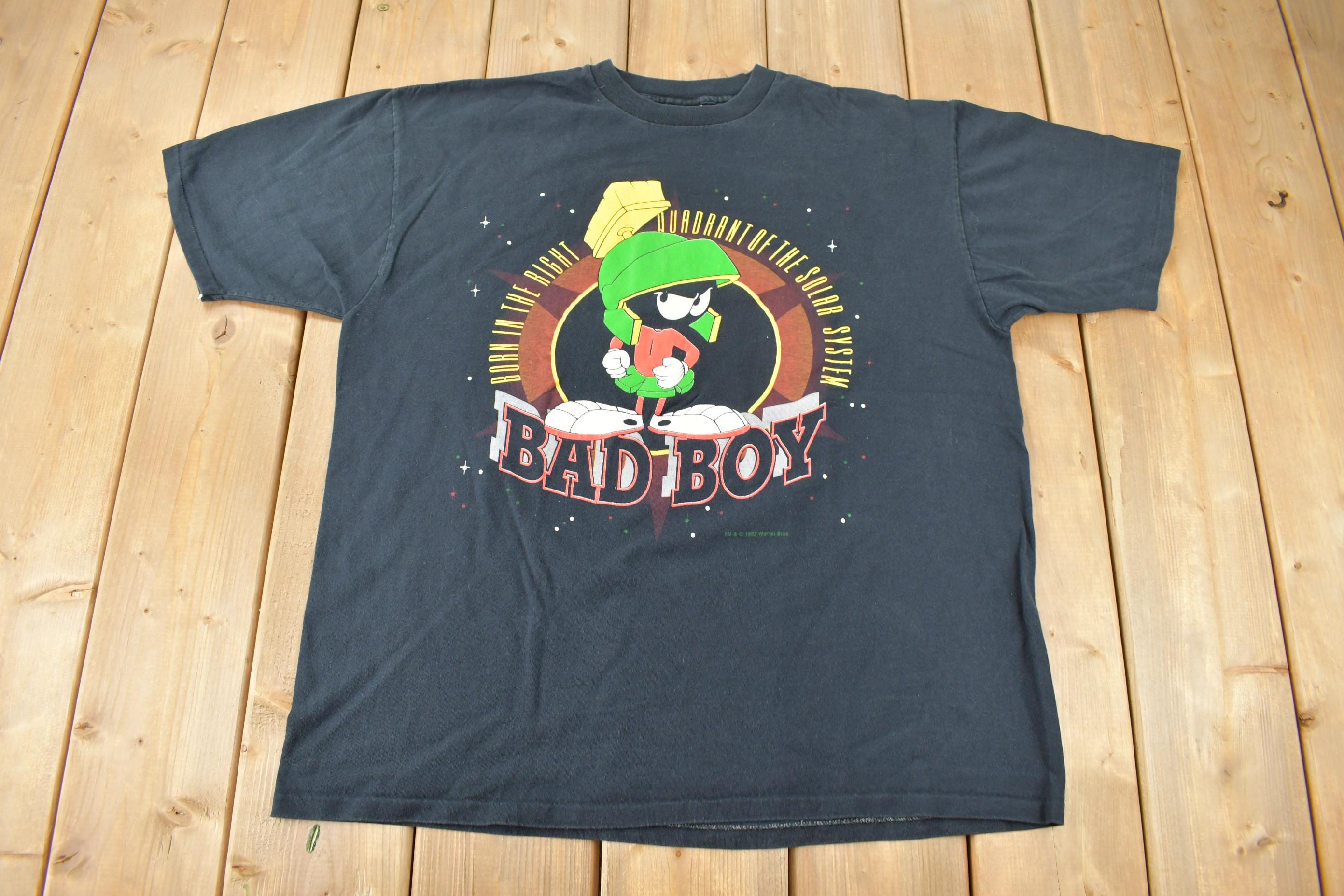 Vintage 1992 Marvin The Martian Bad Boy Looney Tunes Cartoon Graphic T-Shirt Made In USA Size XL