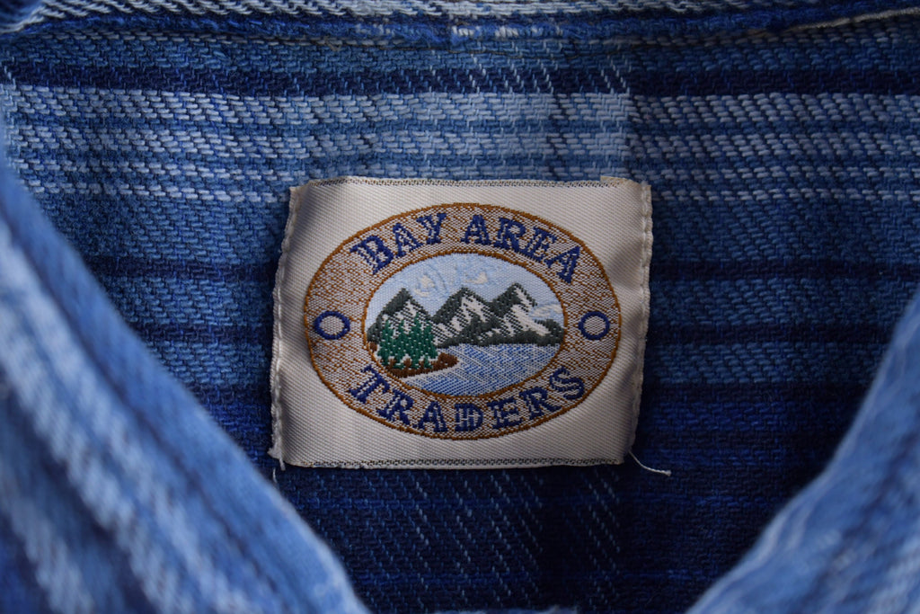 Vintage 1990s Bay Area Traders Button Down Shirt / 1990s Plaid Shirt / Vintage Flannel / Casual Wear / Workwear / Pattern Button Up