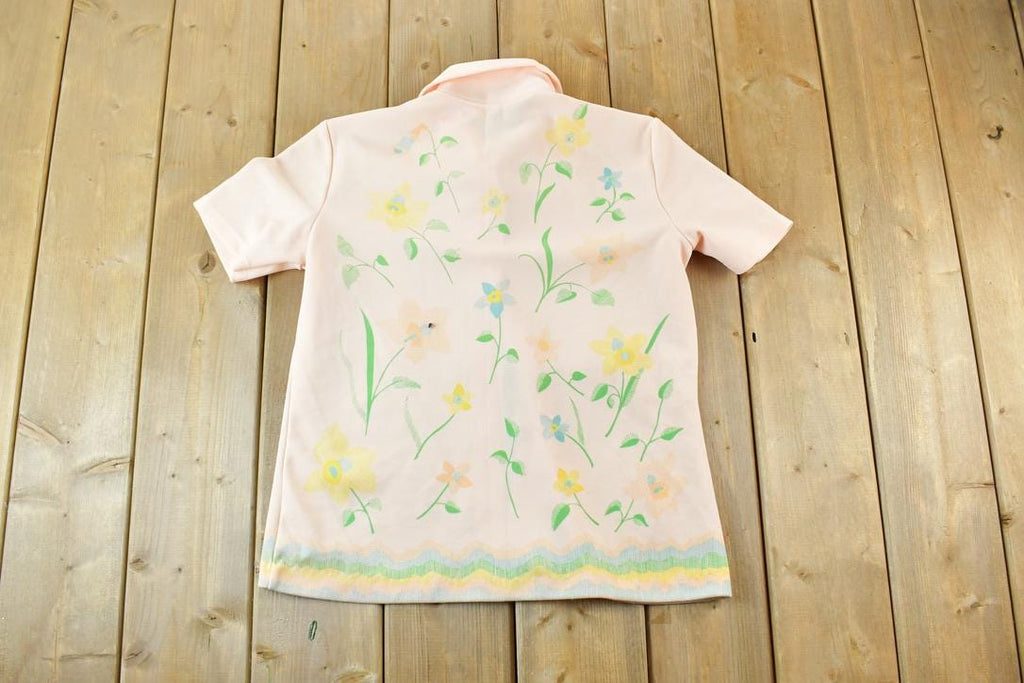 Vintage 1970s Floral AOP Button Up Shirt