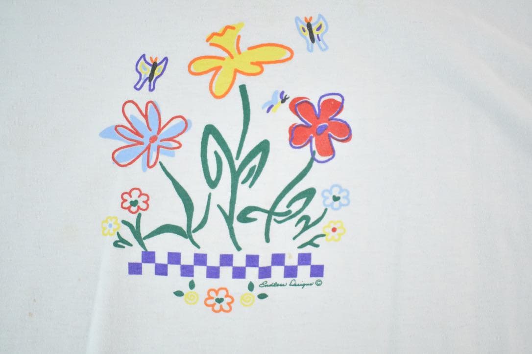 Vintage 1990s Floral Souvenir Single Stitch Graphic Print T-Shirt Made In USA