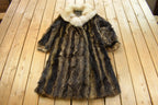 Vintage 1970s Brown Racoon Fur Coat Women's Medium
