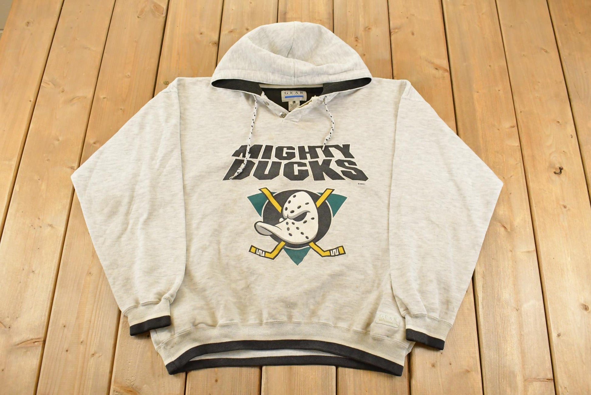 Vintage 1990s Anaheim Mighty Ducks NHL Hockey Hoodie Sweatshirt Men's Large