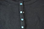 Women Vintage Vigoss Y2K Black Button Up T-Shirt