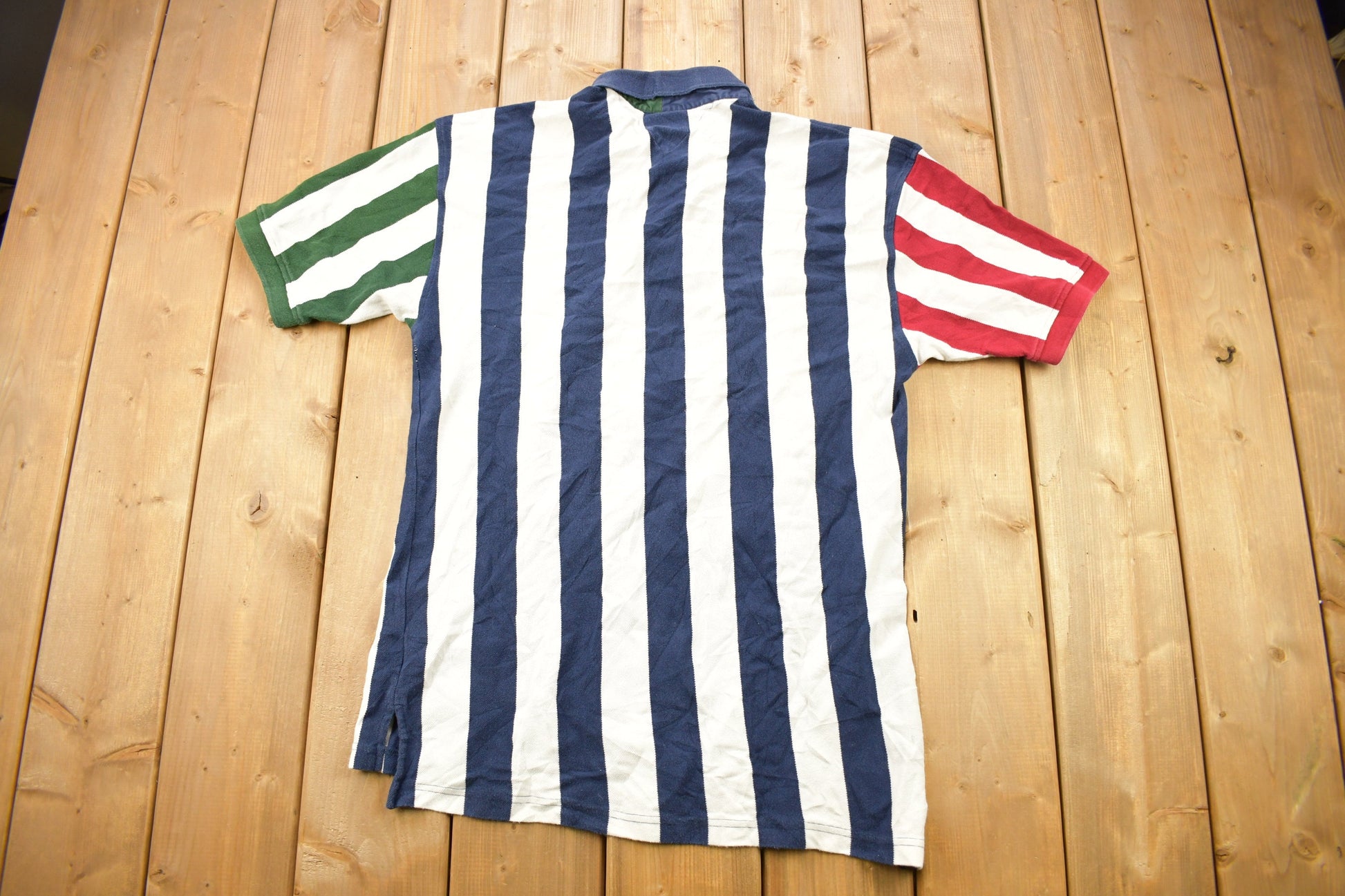Vintage 1990s Tommy Hilfiger Striped Polo T-Shirt