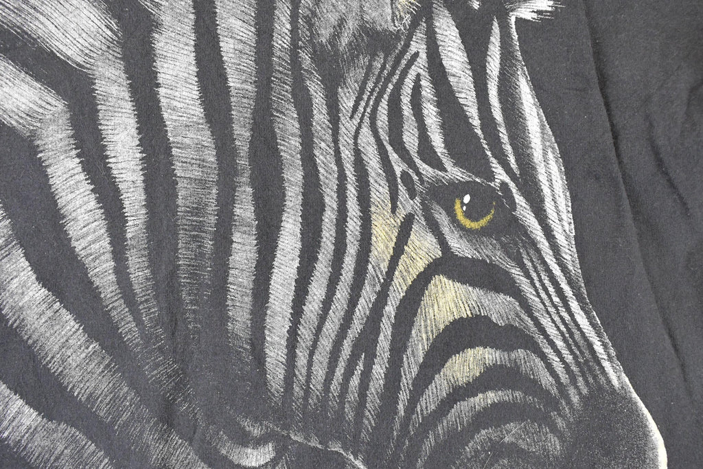 Vintage 1990s Zebra Portrait Souvenir Sahara T-Shirt Men's L