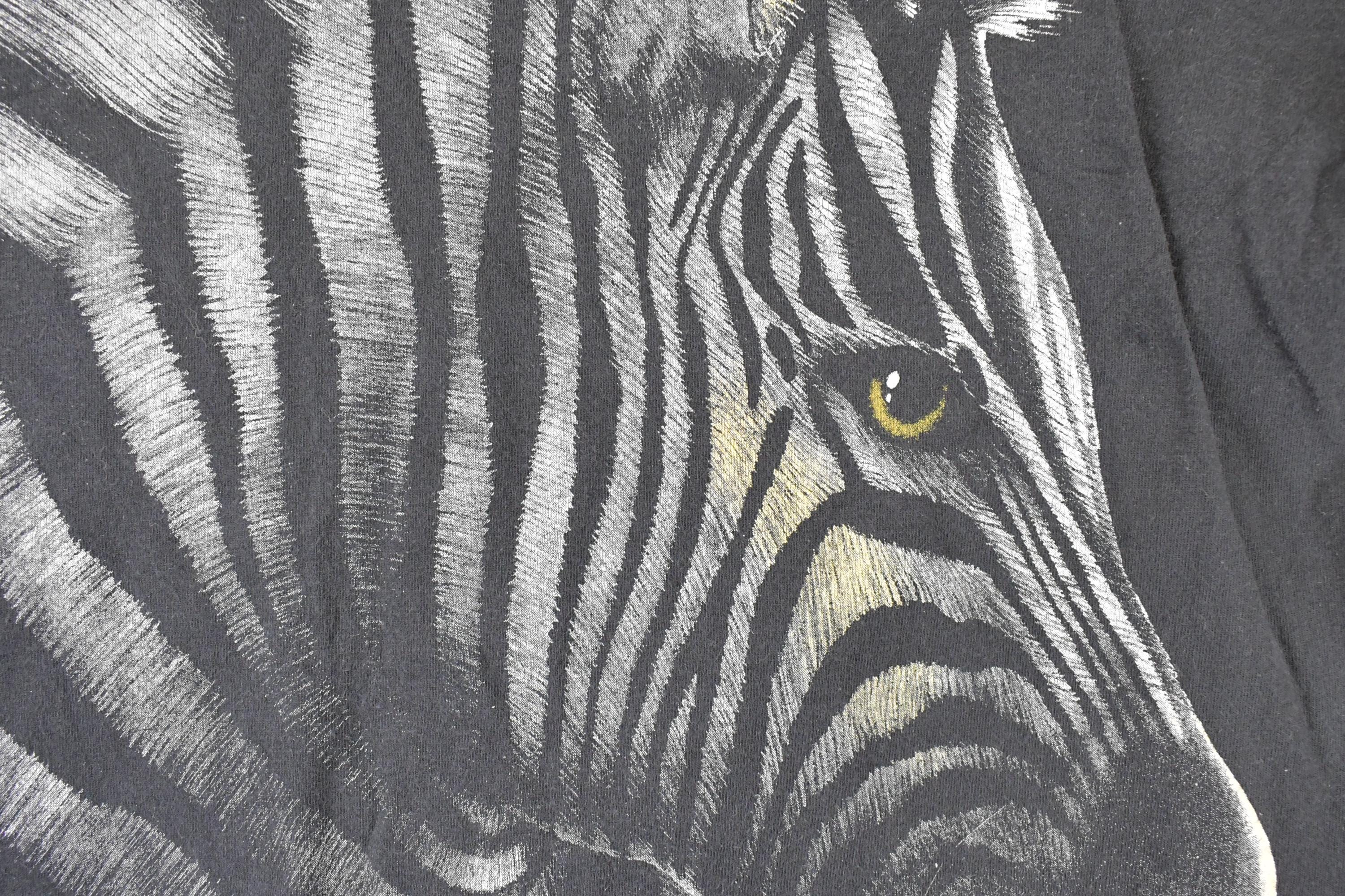 Vintage 1990s Zebra Portrait Souvenir Sahara T-Shirt Men's L