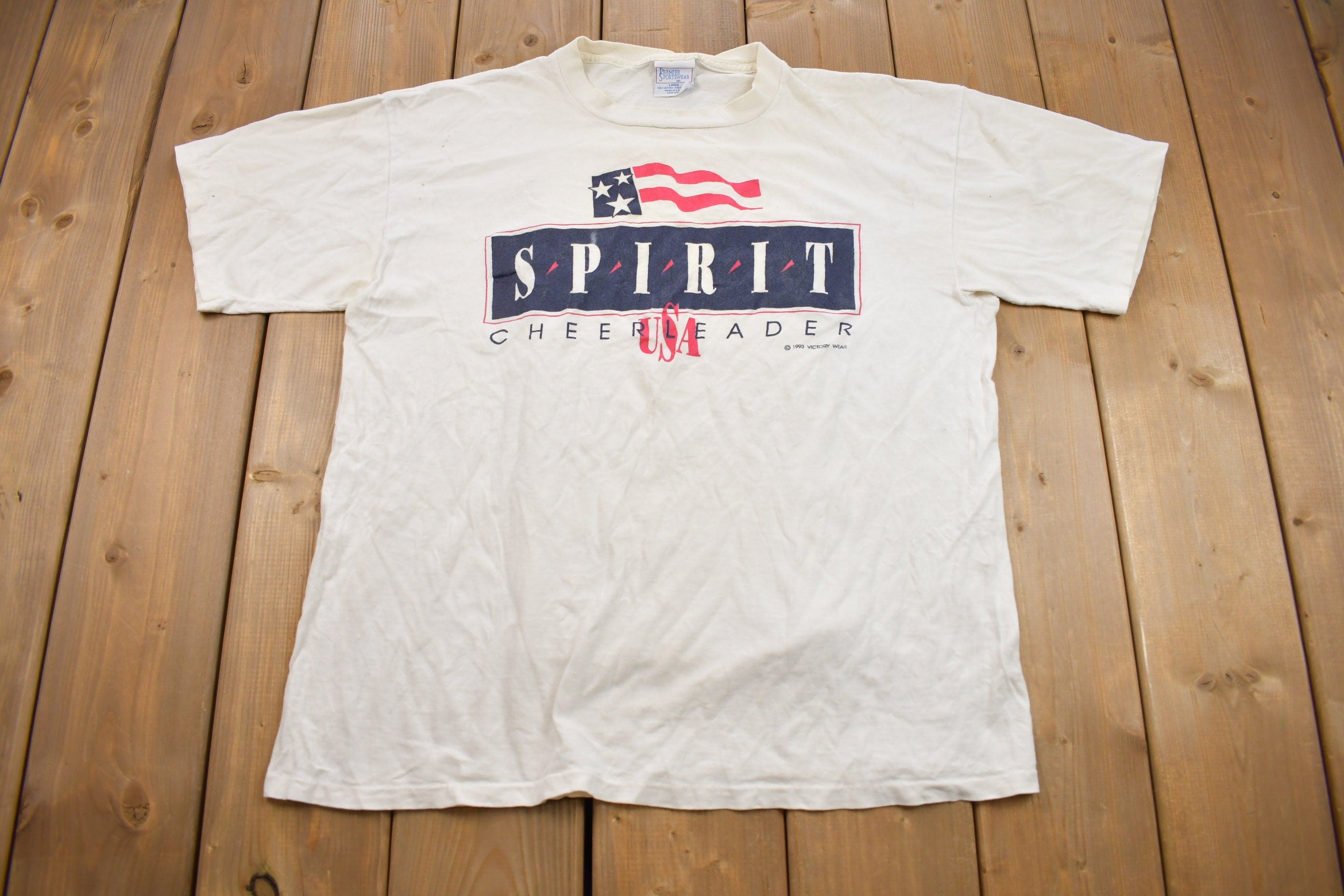 Vintage 19993 Spirit Cheerleader USA Graphic T-Shirt