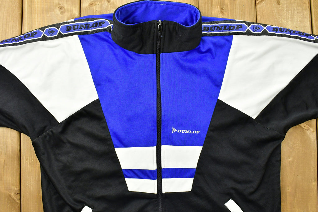 Vintage 1990s Dunlop Tennis Shirt Full Zip  Single Stitch  Tennis Wear  90s Streetwear  Athleisure  Sportswear