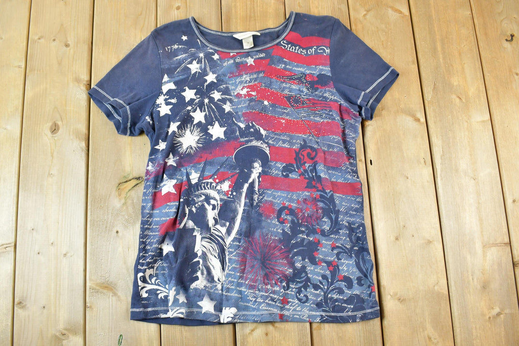 Vintage 1990s Christopher And Banks New York AOP Single Stitch T-Shirt