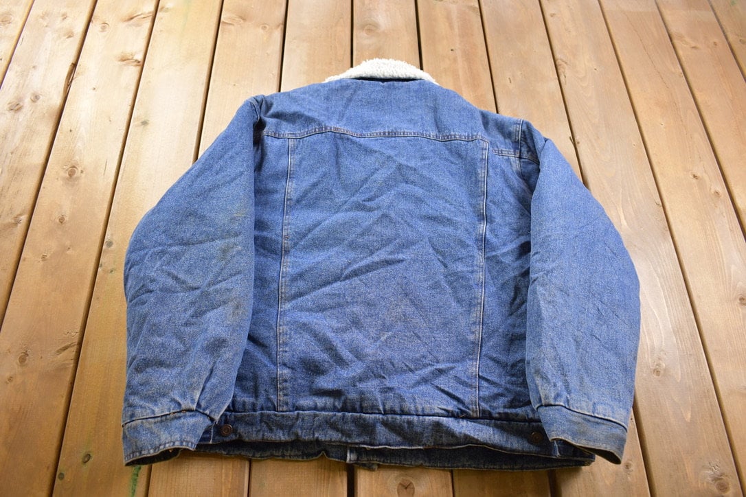 Vintage 1990s Brittania Outerwear Sherpa Lined Denim Jacket