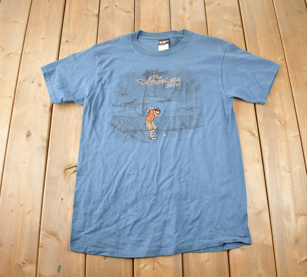 Vintage 1990s The American Golfer Graphic Embroidered T Shirt Made In USA Size L
