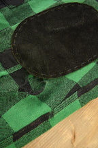 Vintage 1950s Aberdeen Green Buffalo Plaid Wool Button Up Shirt