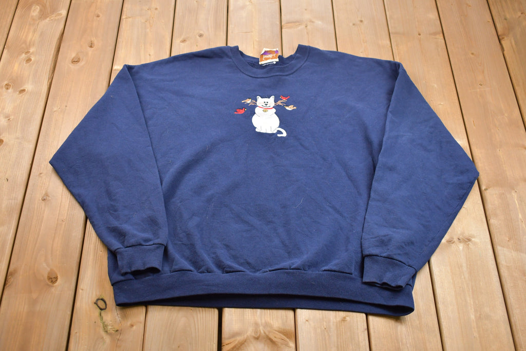 Vintage 1990s Cute Cat Crewneck