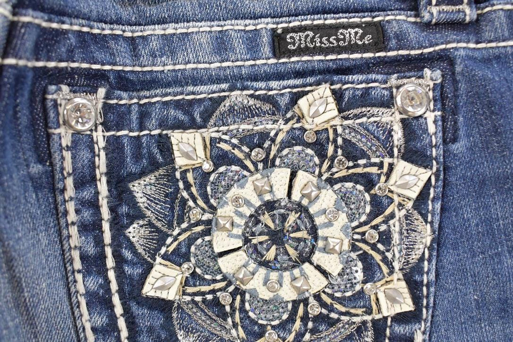 Vintage Deadstock Y2K Miss Me Bedazzled Low Rise Jeans Women's Size 26x31
