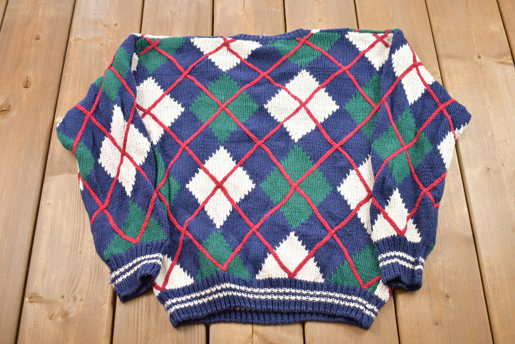 Vintage 1990s Youth Genuine Kids All Over Print Knitted Crewneck Sweater