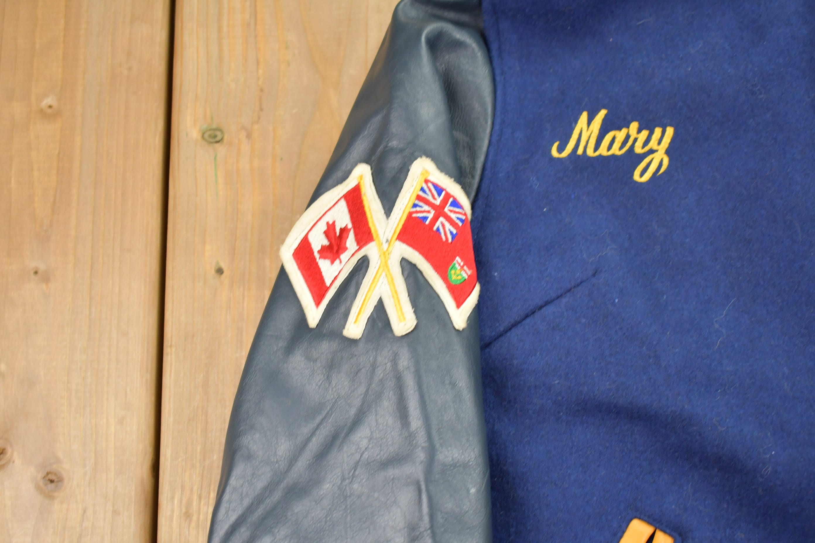 Vintage 1980s Burnaby Legion Leather Varsity Jacket