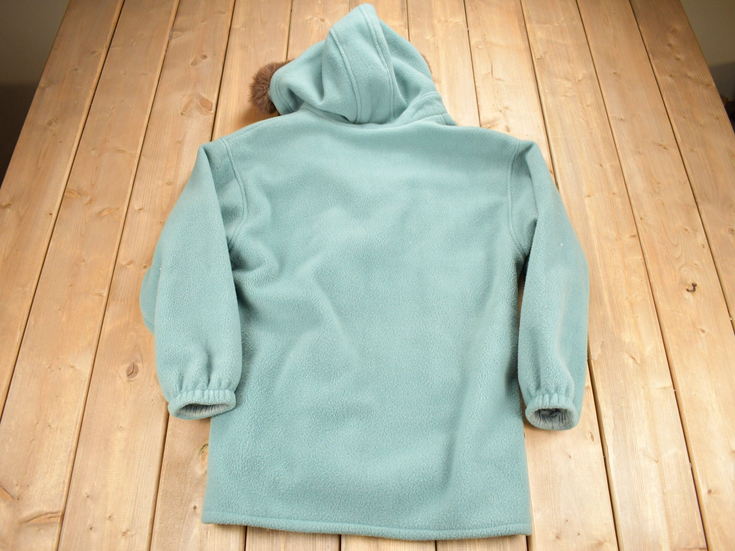 Vintage 1990s Tsunami Sport Fleece Parka Jacket  Quarter Button  Vintage Parka  Winter  Streetwear  Made In Canada  Fur Hood
